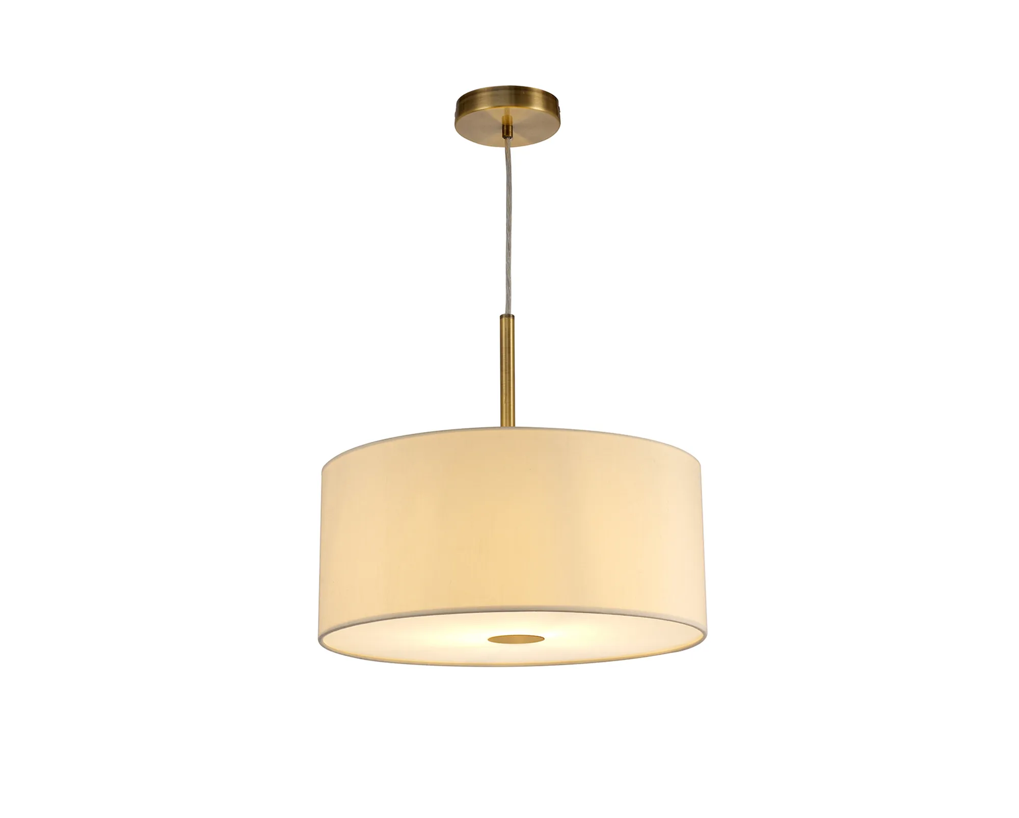 Baymont 40cm Pendant 1 Light Antique Brass, Ivory Pearl, Frosted Diffuser DK0215  Deco Baymont AB IV